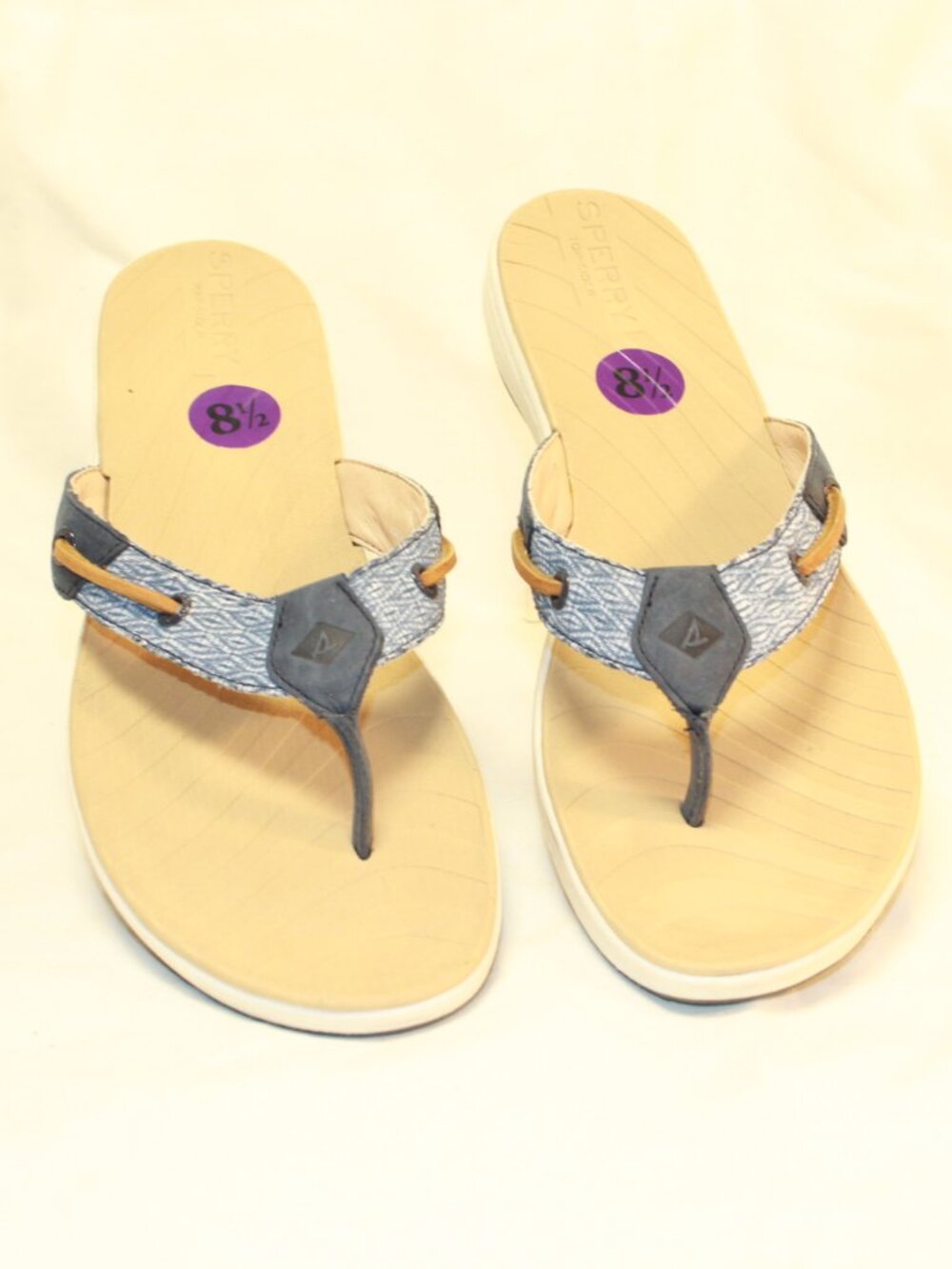 Sperry Top-Sider Size 8.5M Blue Seabrook Surf Mesh Flip Flop Thong Sandals